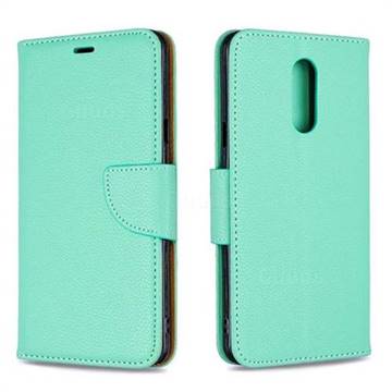 Classic Luxury Litchi Leather Phone Wallet Case for LG Stylo 5 - Green
