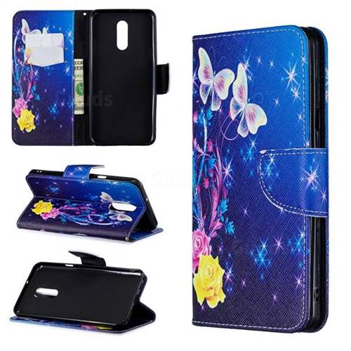 Yellow Flower Butterfly Leather Wallet Case for LG Stylo 5