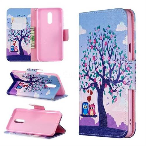 Tree and Owls Leather Wallet Case for LG Stylo 5