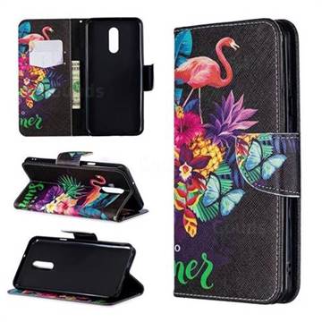Flowers Flamingos Leather Wallet Case for LG Stylo 5