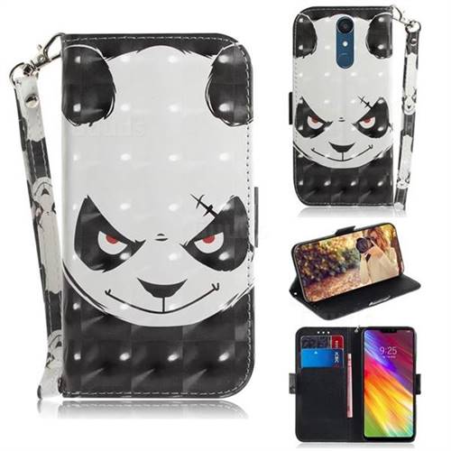 Angry Bear 3D Painted Leather Wallet Phone Case for LG Stylo 5