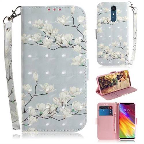 Magnolia Flower 3D Painted Leather Wallet Phone Case for LG Stylo