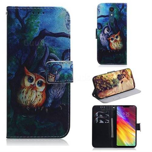 Oil Painting Owl PU Leather Wallet Case for LG Stylo 5