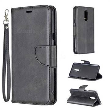 Classic Sheepskin PU Leather Phone Wallet Case for LG Stylo 5 - Black