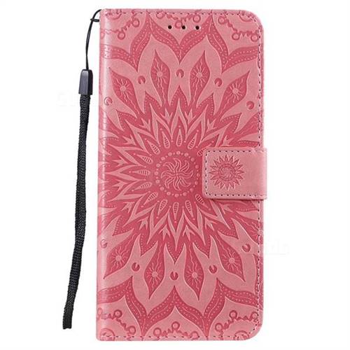 Embossing Sunflower Leather Wallet Case for LG Stylo 5 - Pink - LG ...