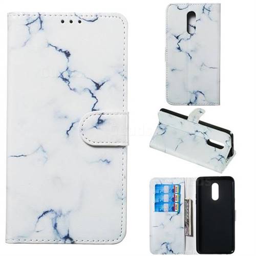 Soft White Marble PU Leather Wallet Case for LG Stylo 5