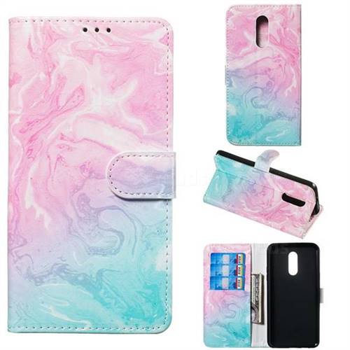 Pink Green Marble PU Leather Wallet Case for LG Stylo 5