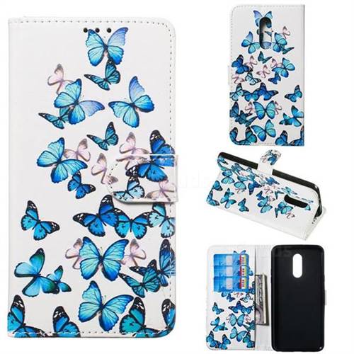 Blue Vivid Butterflies PU Leather Wallet Case for LG Stylo 5