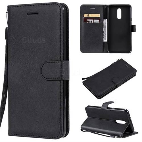 Retro Greek Classic Smooth PU Leather Wallet Phone Case for LG Stylo 5 - Black