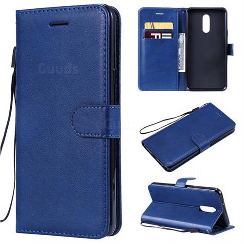 Retro Greek Classic Smooth PU Leather Wallet Phone Case for LG Stylo 5 - Blue
