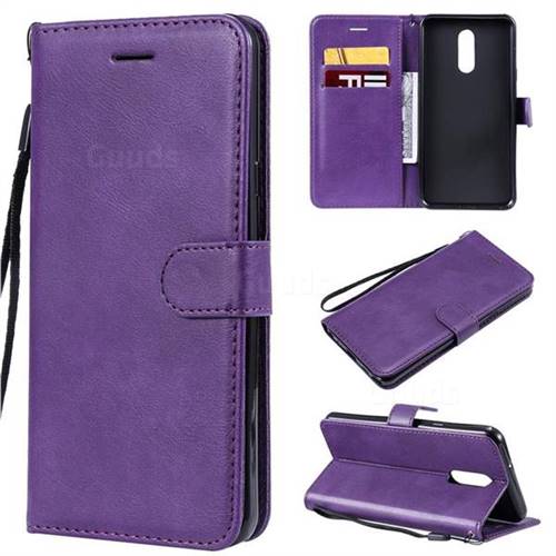 Retro Greek Classic Smooth PU Leather Wallet Phone Case for LG Stylo 5 - Purple