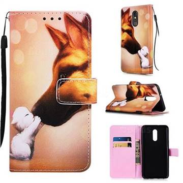 Hound Kiss Matte Leather Wallet Phone Case for LG Stylo 5