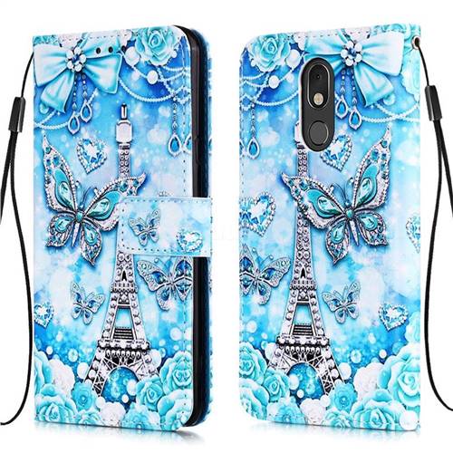 Tower Butterfly Matte Leather Wallet Phone Case for LG Stylo 5