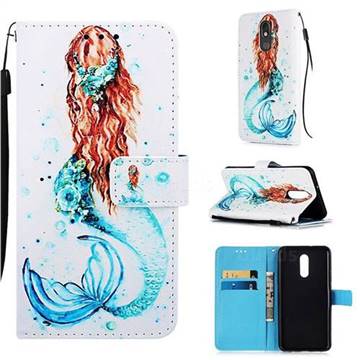 Mermaid Matte Leather Wallet Phone Case for LG Stylo 5