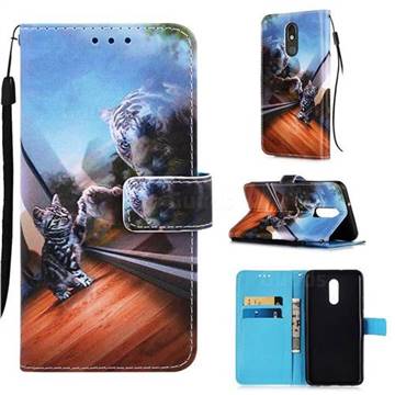 Mirror Cat Matte Leather Wallet Phone Case for LG Stylo 5