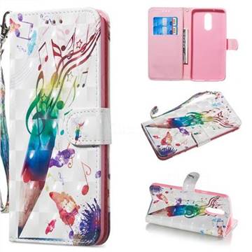 Music Pen 3D Painted Leather Wallet Phone Case for LG Stylo 5