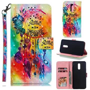 Flower Wind Chimes 3D Painted Leather Phone Wallet Case for LG Stylo 5