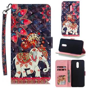 Phoenix Elephant 3D Painted Leather Phone Wallet Case for LG Stylo 5