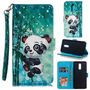 Cute Panda 3D Painted Leather Phone Wallet Case for LG Stylo 5