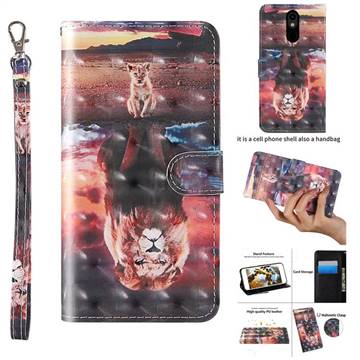 Fantasy Lion 3D Painted Leather Wallet Case for LG Stylo 5