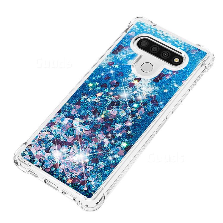 Dynamic Liquid Glitter Sand Quicksand Tpu Case For Lg Stylo Blue Love Heart Lg Stylo