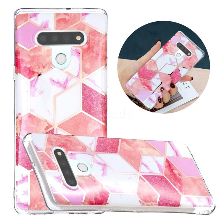 Cherry Glitter Painted Marble Electroplating Protective Case for LG Stylo 6