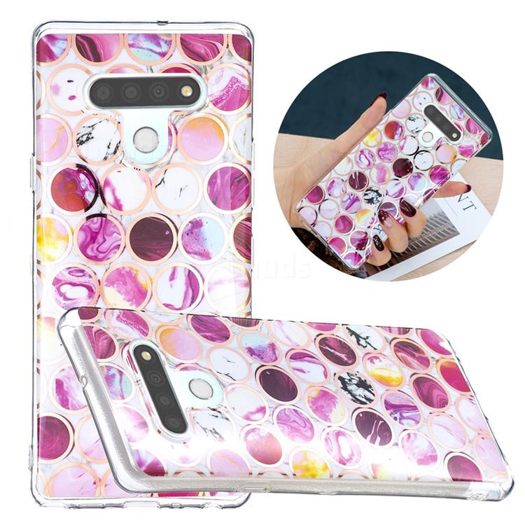 Round Puzzle Painted Marble Electroplating Protective Case for LG Stylo 6