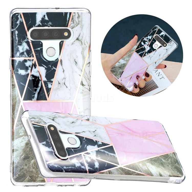 Pink and Black Painted Marble Electroplating Protective Case for LG Stylo 6