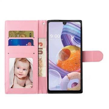 Pink Bear 3D Leather Phone Holster Wallet Case for LG Stylo LG