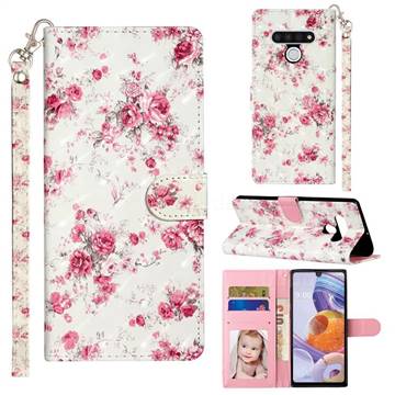 Rambler Rose Flower 3D Leather Phone Holster Wallet Case for LG Stylo 6