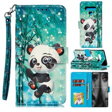 Cute Panda 3D Painted Leather Phone Wallet Case for LG Stylo 6