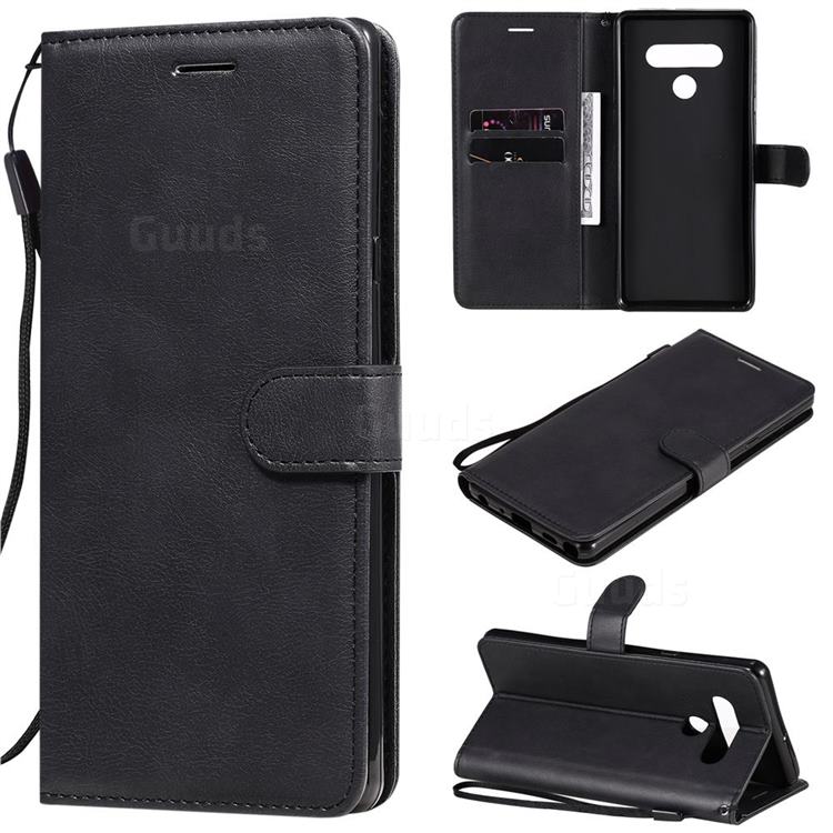 Retro Greek Classic Smooth PU Leather Wallet Phone Case for LG Stylo 6 - Black