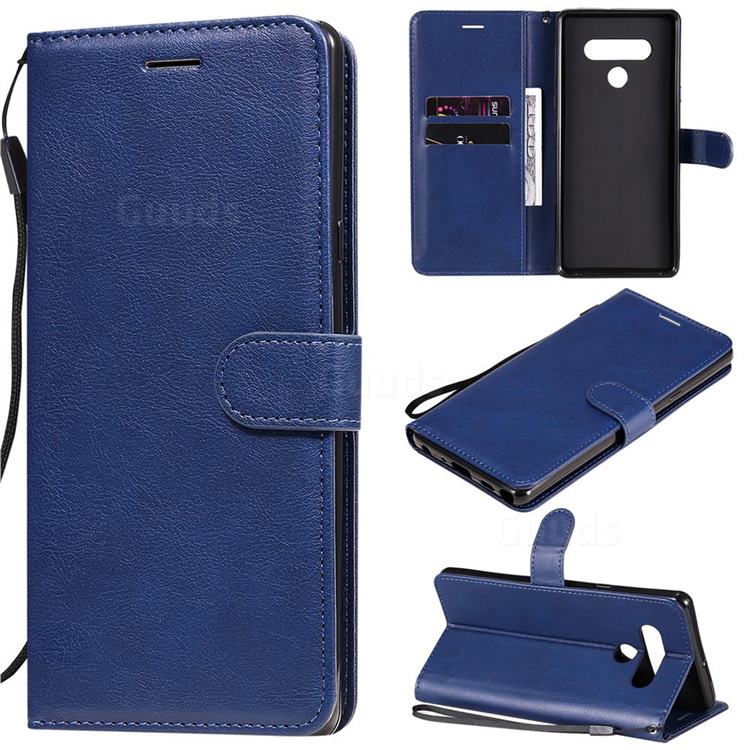 Retro Greek Classic Smooth PU Leather Wallet Phone Case for LG Stylo 6 - Blue