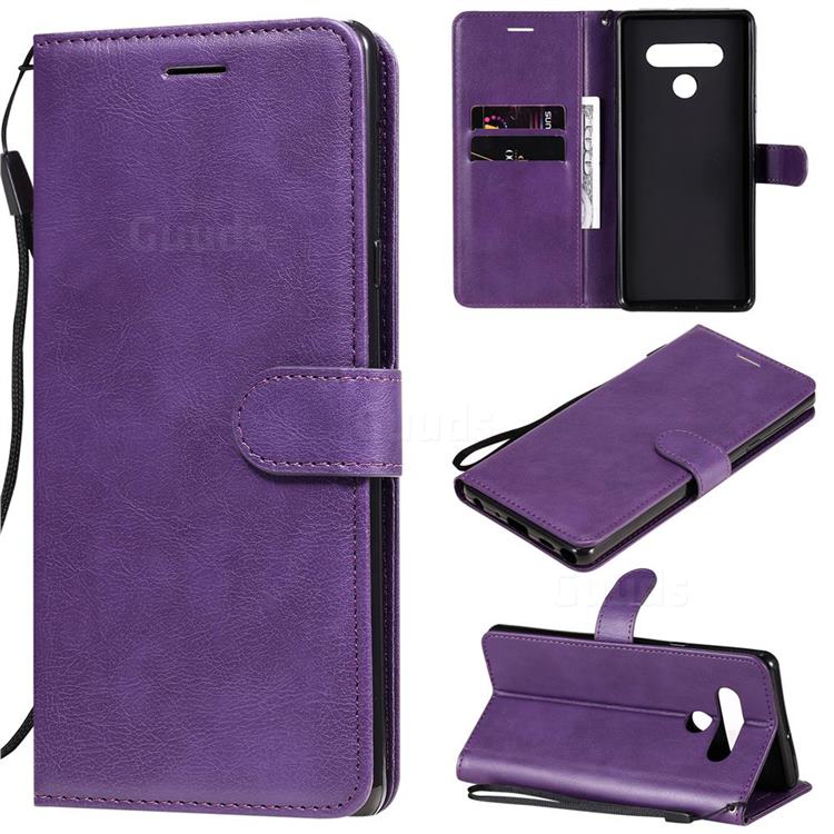 Retro Greek Classic Smooth PU Leather Wallet Phone Case for LG Stylo 6 - Purple