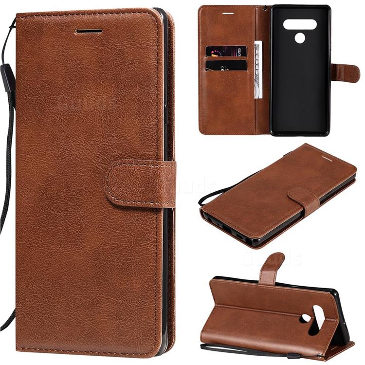 Retro Greek Classic Smooth PU Leather Wallet Phone Case for LG Stylo 6 - Brown