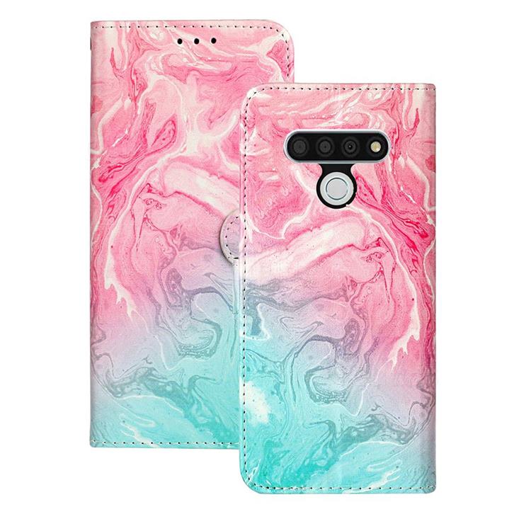 Pink Green Marble PU Leather Wallet Case for LG Stylo 6