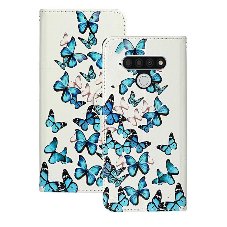 Blue Vivid Butterflies PU Leather Wallet Case for LG Stylo 6