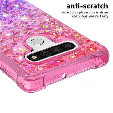 Rainbow Gradient Liquid Glitter Quicksand Sequins Phone Case For Lg Stylo 6 Pink Purple Lg