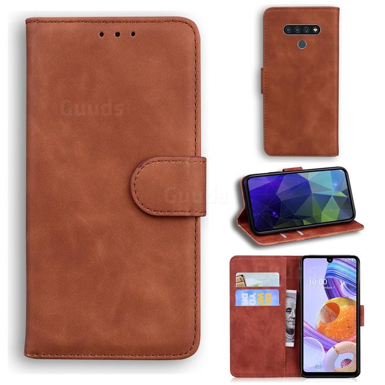 Retro Classic Skin Feel Leather Wallet Phone Case for LG Stylo 6 - Brown