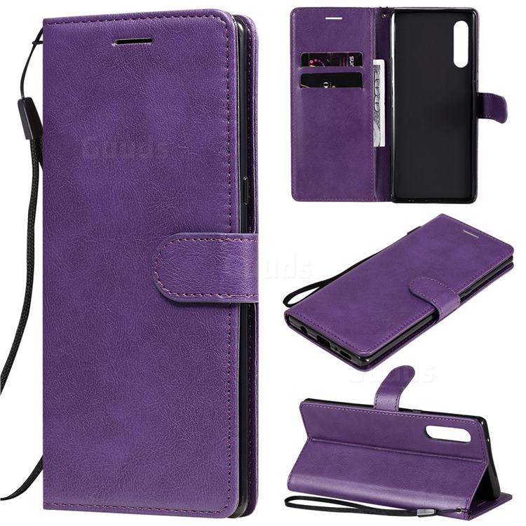 Retro Greek Classic Smooth PU Leather Wallet Phone Case for LG Velvet 5G (LG G9 G900) - Purple