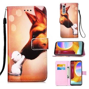 Hound Kiss Matte Leather Wallet Phone Case for LG Velvet 5G (LG G9 G900)
