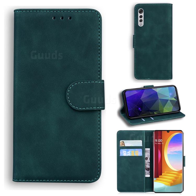 Retro Classic Skin Feel Leather Wallet Phone Case for LG Velvet 5G (LG G9 G900) - Green