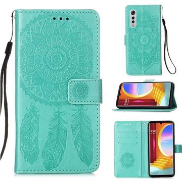 Embossing Dream Catcher Mandala Flower Leather Wallet Case for LG Velvet 5G (LG G9 G900) - Green