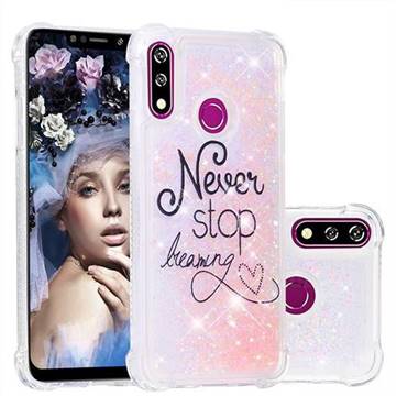 Never Stop Dreaming Dynamic Liquid Glitter Sand Quicksand Star TPU Case for LG W10