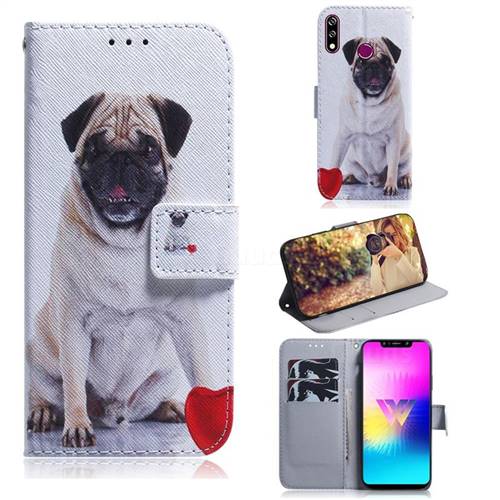 Pug Dog PU Leather Wallet Case for LG W10