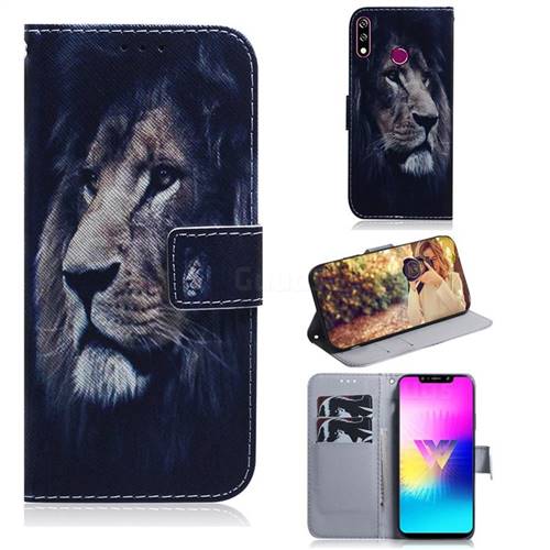 Lion Face PU Leather Wallet Case for LG W10