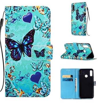 Love Butterfly Matte Leather Wallet Phone Case for LG W10