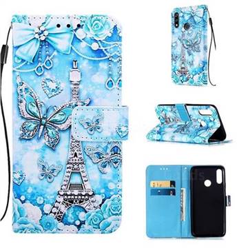 Tower Butterfly Matte Leather Wallet Phone Case for LG W10
