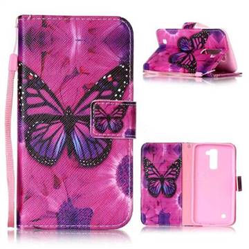 Black Butterfly Leather Wallet Phone Case for LG K10