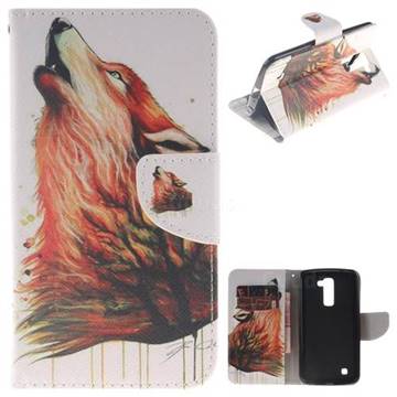 Color Wolf PU Leather Wallet Case for LG K10 K420N K430DS K430DSF K430DSY